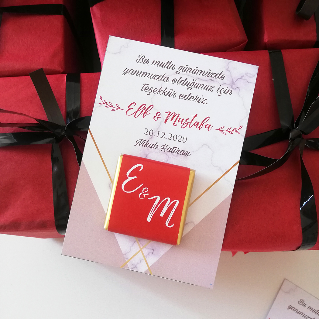 NİŞAN SÖZ DOĞUM GÜNÜ KINA GECESİ NİKAH HEDİYE KARTLI ETİKETLİ KİŞİYE ÖZEL MADLEN ÇİKOLATA NİKAH ŞEKERİ TASARIM